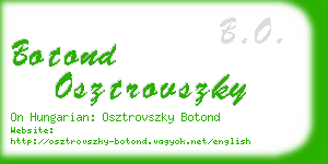 botond osztrovszky business card